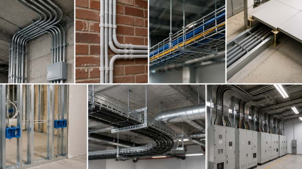 Conduit trunking and cable ducts for renovation wiring systems
