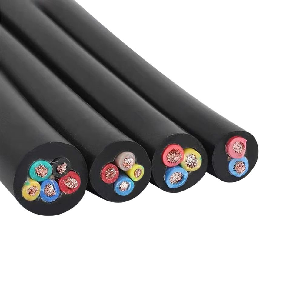 Heavy Duty Rubber Weather Resistant Cable (YCW) structure diagram showing cable cross-section layers