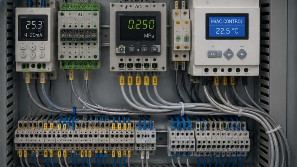 Distribution board wiring and instrumentation building controls