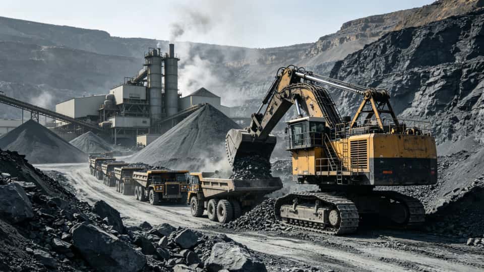 Metal mine, quarry or tunnel excavation site