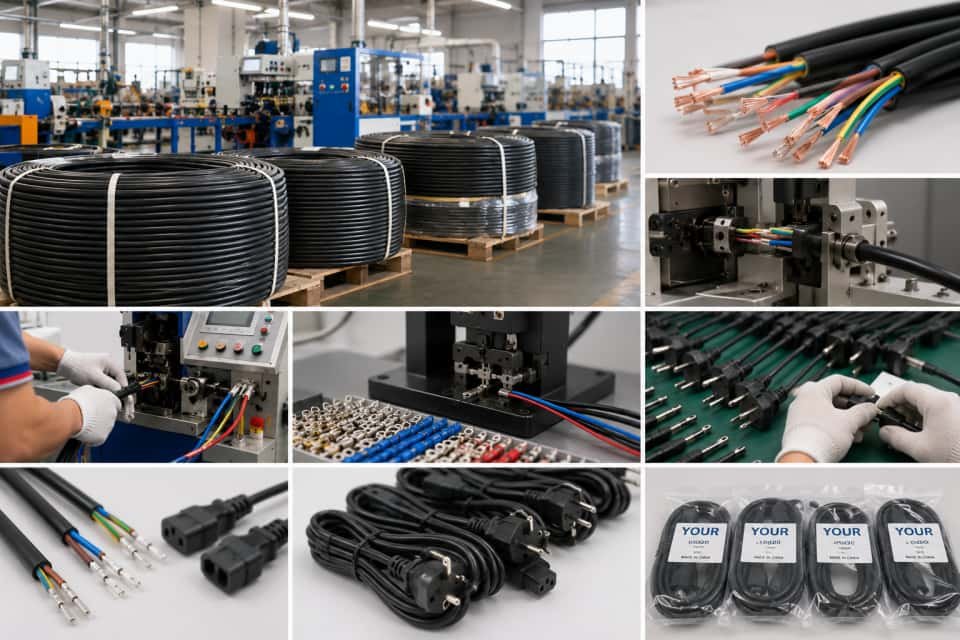 OEM Cordset Manufacturing facility showing cable assembly production line