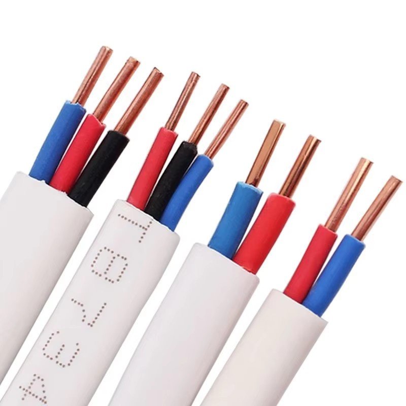 PVC insulated sheathed building cable BVV structure diagram showing copper conductor, PVC insulation and PVC outer sheath