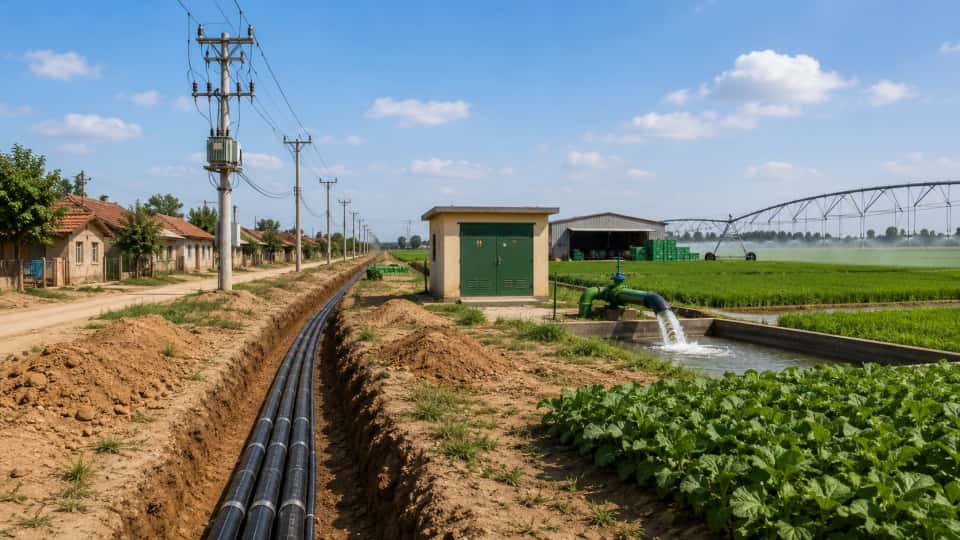 Rural electrification agricultural projects -- power cable installation in farming communities