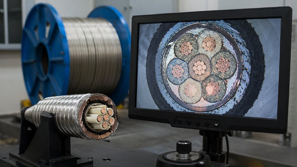 armored-cable-in-house-07-drum-label-cross-section-inspection