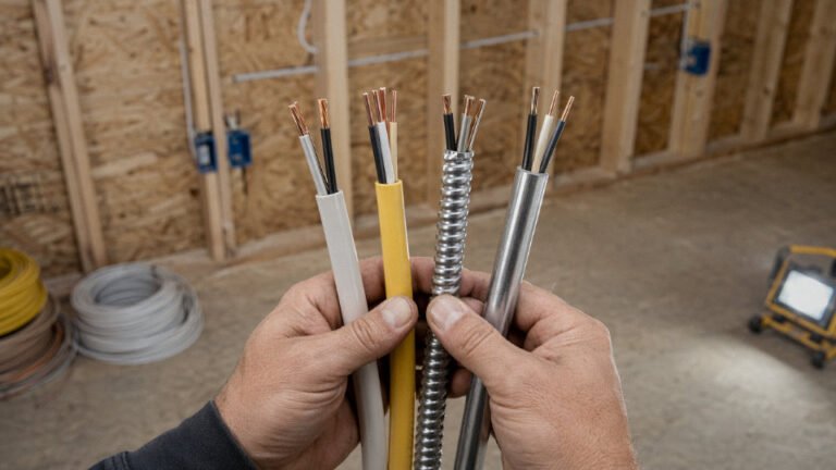 What type of cable is commonly used in residential wiring?