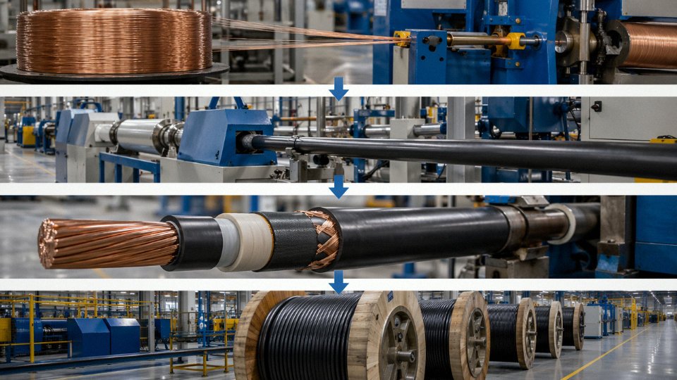 four-types-of-cable-01-jinda-vertical-integration-flow-from-conductor-drawing-to-finished-drummed-cable