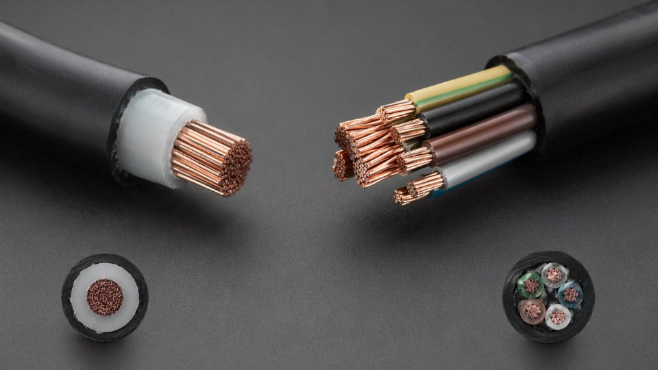 how-does-cable-wire-work-10-faq-diagram-showing-wire-vs-cable-cross-section-with-labeled-conductor-insulation-jacket-layers