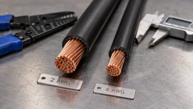 Which is bigger, 2 AWG or 4 AWG?