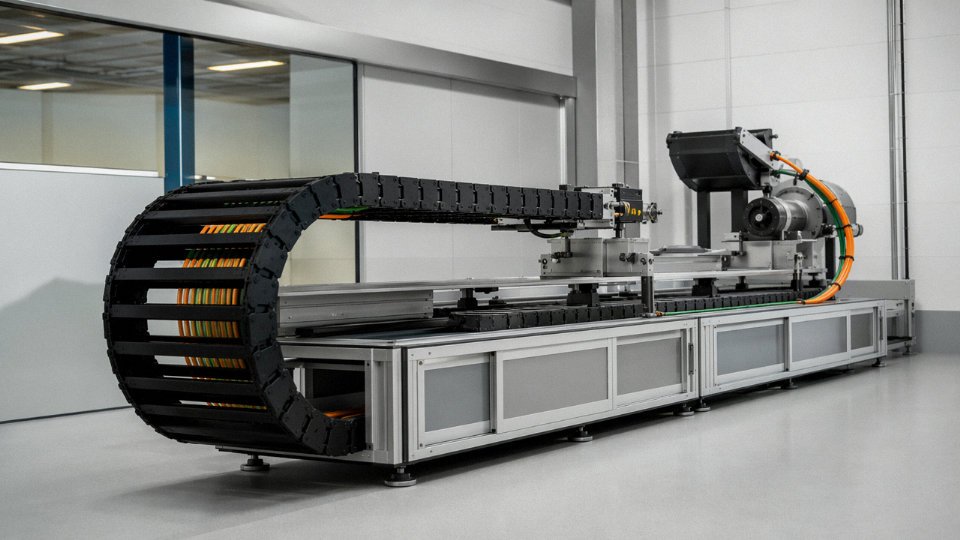 cable-types-industrial-environments-01-flex-life-test-rig-drag-chain-cable-cycling-machine