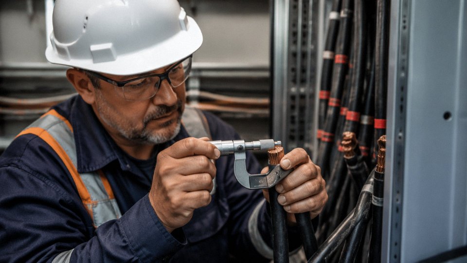 power-cable-compatibility-check-01-micrometer-conductor-measurement-on-site