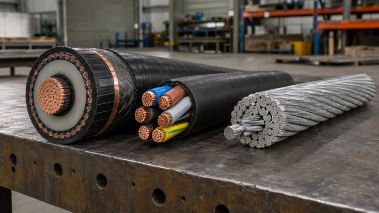 What are the three most common types of cable for transmitting power?