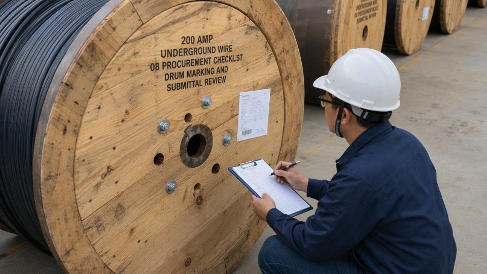 200-amp-underground-wire-08-procurement-checklist-drum-marking-and-submittal-review