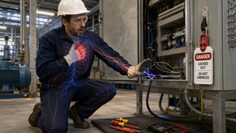 Which organ is first affected by electric shock?