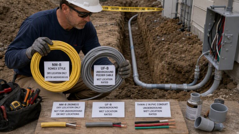 Can Romex wire be buried underground?